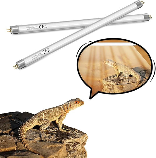 GlowUp 2Pack T5 8W 10.0 Reptile UVB Bulb 12'' T5 UVB Reptile Light Bulb UVA UVB Lamp Tube for Bearded Dragons Turtles Chameleon and Lizards Tropical Desert Reptiles