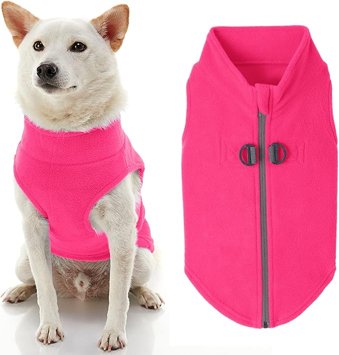 Gooby Boys X-Small Chest (~11 Inch) Zip Up Fleece, Pink, X-Small 11 US