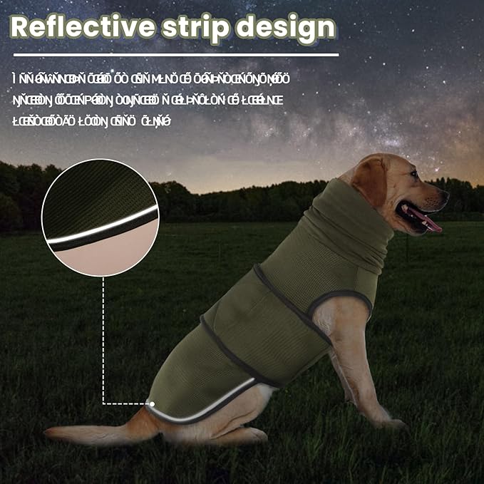 Anxiety Calming Hoodie for Dogs - Breathable Jacket Vest Coat for Thunderstorms, Fireworks, Vet Visits, Separation - Adjustable With Noise Block & Ear Protection Recovery - 2XL, Green