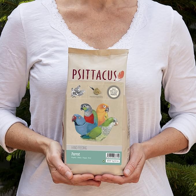 Psittacus Parrot Hand-Feeding Formula 2.2 lb | Versatile Diet for Baby Caiques, Conures, Green Cheeks and Other Parrots | Premium Food for Birds, 100% no-GMO