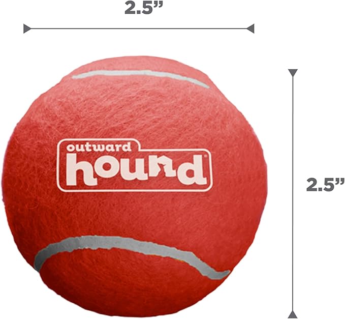 Outward Hound Squeaker Ballz 6-Pack Tennis Ball Dog Toys with Squeaker, Interactive Fetch Play for Pets Under 50 lbs, Training Balls for Indoor & Outdoor Exercise, Medium, 2.5-inch