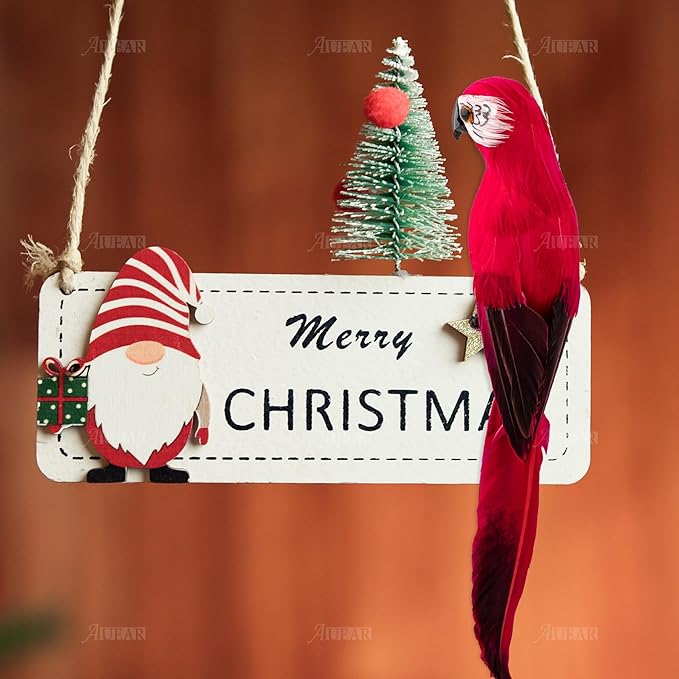 AUEAR, 9.8 Inch Red Artificial Birds Realistic Parrot Decor Model for Decoration Craft