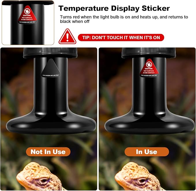 MIXJOY 150W Reptile Heat Lamp 2Pack Ceramic Heat Emitters Reptile Heat Lamp Bulbs, No Light Emitting Ceramic Heat Bulbs for Amphibian Terrarium Reptile Gecko Lizard Bearded Dragon Turtle Chicken Snake