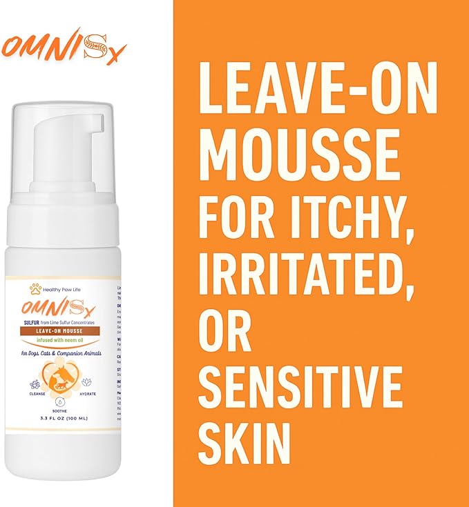 OMNISx Leave-On Mousse - Veterinary-Strength Formula for Itchy, Irritated, or Sensitive Skin