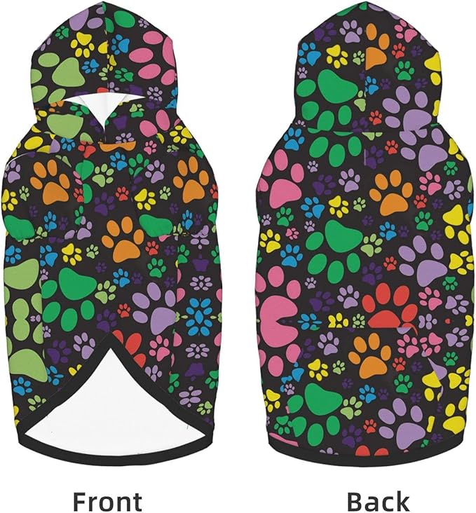 Colorful Dogprint Dog Hoodies，Dog Clothes with Pocket and Hat Winter Clothes Sweaters for Medium Large Dogs Girl Boy Pets' Clothes Outfits