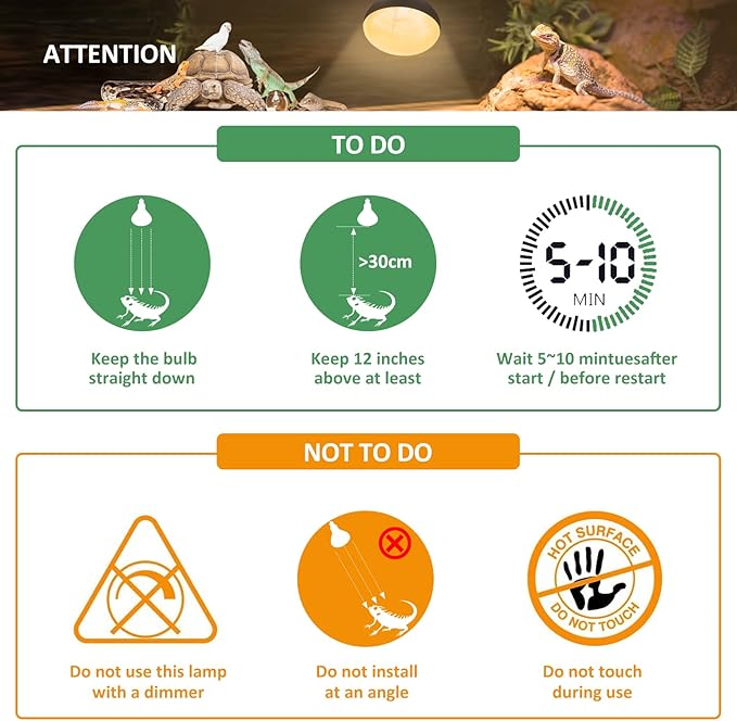 UVA UVB Reptile Light 160W Heat Lamp Bulb, Bearded Dragon Basking Spot Full Spectrum Self-Ballasted Mercury Vapor Bulb for Reptiles and Amphibian