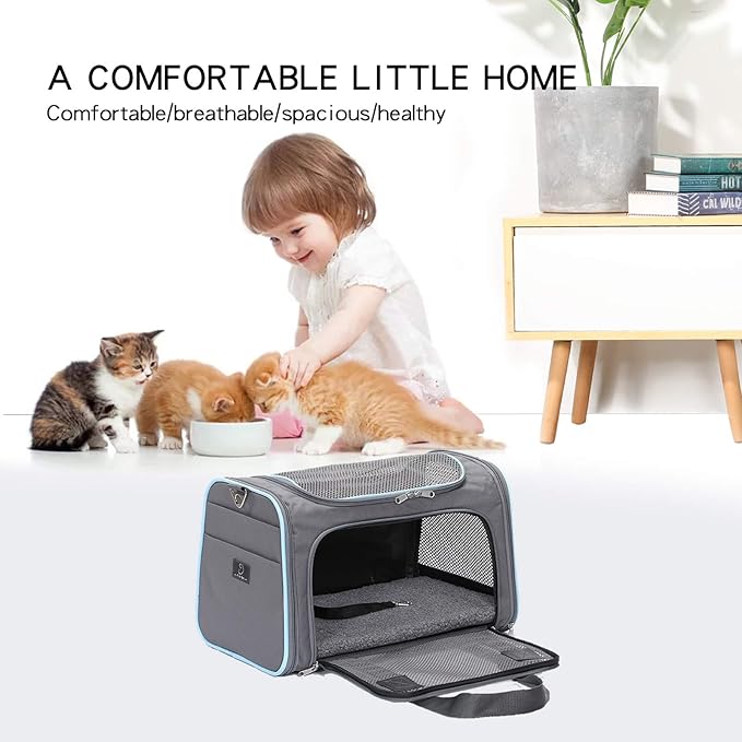 A4Pet Airline Approved Cat Carrier Dog Carriers, Soft-Sided Portable Pet Travel Washable Carrier for Dogs