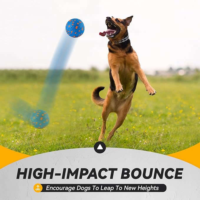 2Pcs Dog Balls, Tennis Balls for Dog Aggressive Chewers, for Large Medium Small Puppy, Training Catch&Fetch, Water Floats Toys, Blue