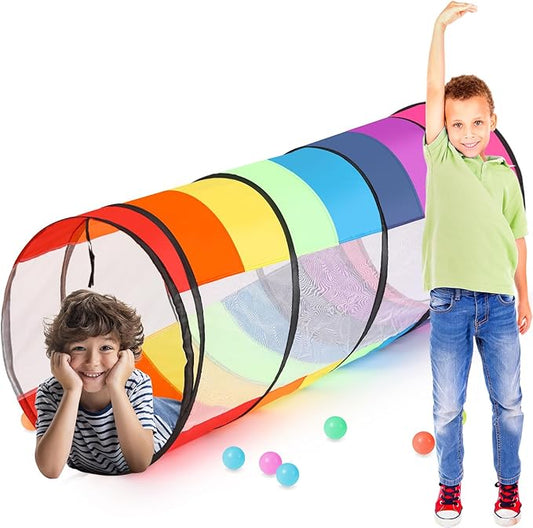 27.6 Inch Extra Large Play Tunnel for Kids Pop Up Crawl Tunnels Colorful Crawls Tube for Toddler Collapsible Tunnel Toy Gift with Breathable Mesh for Children Pet Indoor Outdoor(1 Pcs)
