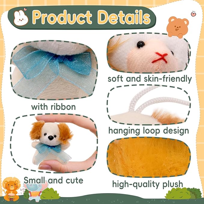 36 Pack Small Stuffed Animals Bulk Gifts for Kids (2.3/2"-2.5/3.5" Each), Party Favors Toys for Girls, Easter Basket Stuffers Christmas Stocking Plushies (36PCS)