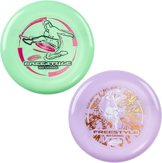 Wham-O Frisbee Freestyle Flying Disc 160g, 10.5 Inch Durable and Flexible Sport Disc for Outdoor Beach Backyard Family Fun