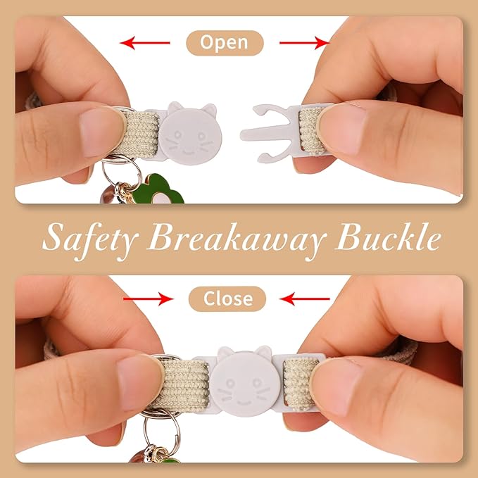 2 Pack Cat Collar with Bells, Corduroy Adjustable Kitten Collars with Breakaway Safety Buckle for Boy Girl Cats-Red Pink