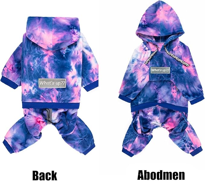 Dog Hoodies Winter Coat for Large Medium Dogs, Pullover 7 Legs Warm Coat Hooded Sweatshirt, Fleece Hoodie for Cold Weather (Bandhnu Pink, 7X-Large)