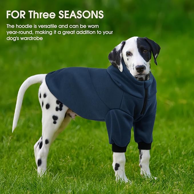 Basic Dog Hoodie, Soft and Warm Dog Sweater Shirt Hoodies with Leash Hole, Cold Weather Clothes Fleece Pullover for Small to Large Dogs Boys and Girls