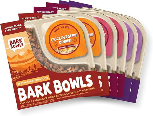 On The Go Dog Food, Chicken Pot Pie Dinner, Turkey Fare Dinner & Homestyle Beef Dinner Variety Pack - 7.5 oz Tray (6 Count), Made in The USA