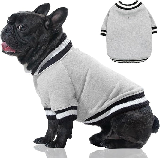 FUAMEY Dog Pullover Sweatshirt，Dog Winter Sweaters Warm Dog Clothes Dog Vest Thick Puppy Pullover Soft Pet Fleece Sweater Cute Doggie Boy Girl Outfit for Small Medium Dogs Grey XS