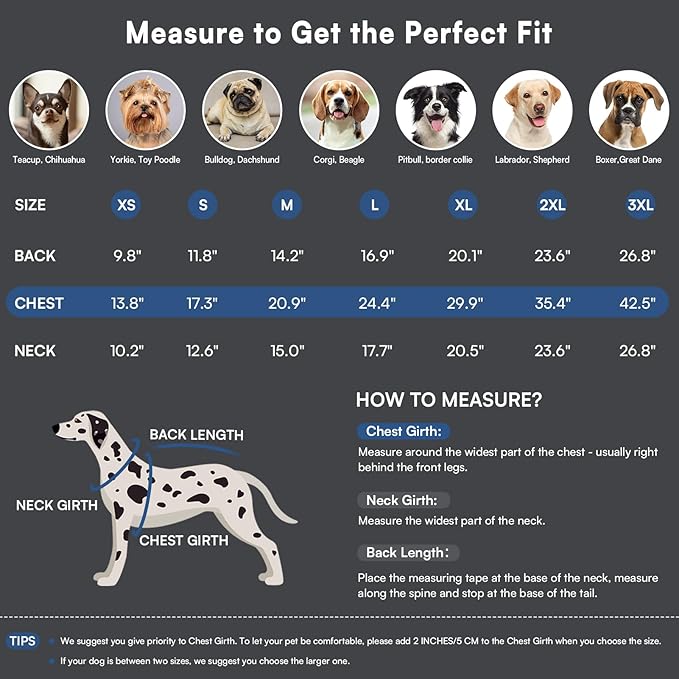 Queenmore Dog Winter Coat for Large Breeds, Warm Fleece Dogs Jacket with Zipper, Reflective & Waterproof Dog Jacket with Harness Built in,Windproof Pet Sweater for French Bulldog,Beagle,Navy Blue,L