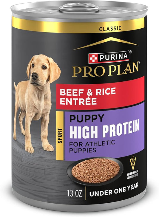 Purina Pro Plan Sport High Protein Puppy Food Beef & Rice Entree Wet Formula - (Pack of 12) 13 oz. Cans