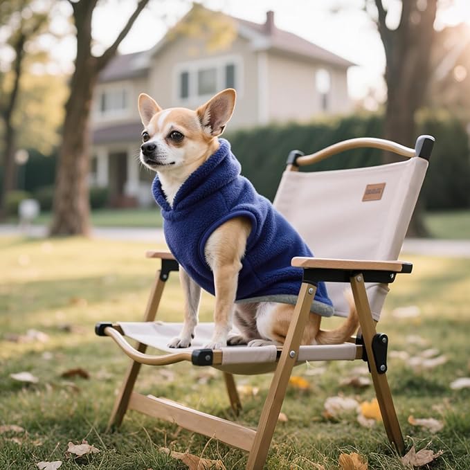 Idepet 2 Pack Dog Fleece Vest Sweater Warm Pullover Jacket with D-Ring Leash Reflective Winter Coat Hoodie for Small Medium Dogs Puppy Cat Pet Clothes (Black&Blue, XX-Large-French Bulldog)