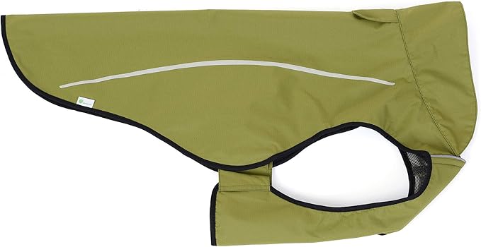 Mile High Life Dog Raincoat, Adjustable Waterproof Reflective Rain Jacket for Small Medium Large Dogs, Lightweight Breathable Pet Rain Coat with Leash Hole(Lime Yellow,L Chest 32-40")