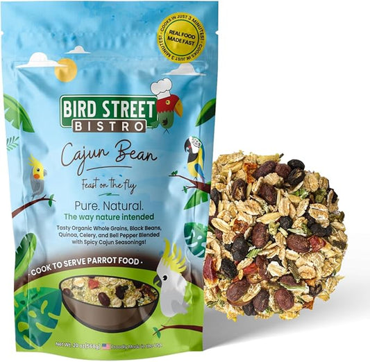 Parrot Food - Parakeet & Cockatiel Food - Cooks in 3-15 min with Natural & Organic Grains, Legumes, Healthy Fruits, Vegetables & Spices