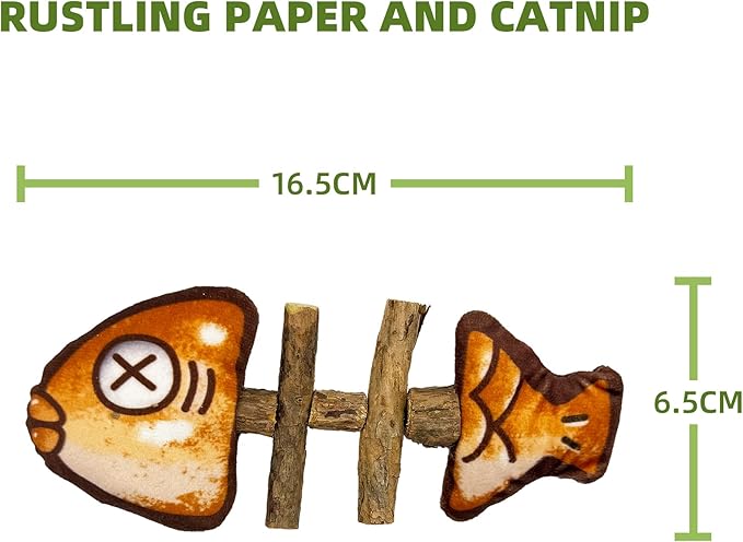 Interactive Cat Toys Bundle Kit: Crinkle Sound Toys + Catnip Kicker + Silvervine Dental Chew - Large & Mini Size Teaser Pack for Indoor Cats