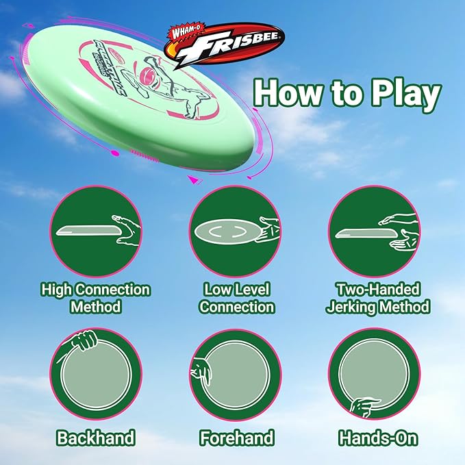 Wham-O Frisbee Freestyle Flying Disc 160g, 10.5 Inch Durable and Flexible Sport Disc for Outdoor Beach Backyard Family Fun