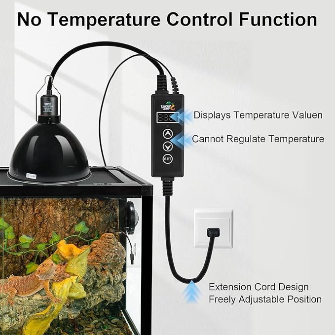LUCKY HERP Reptile Light Fixture 250W (No Temperature Control Function), Aluminum 8.1inch Dome Reptile Lamp Fixture, Reptile Heat Lamp Fixture for UVB Bulb Basking Heat Bulb