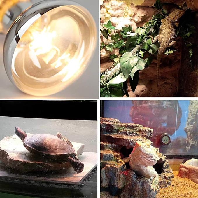 MIXJOY 125W Reptile Heat Lamp Bulb, High Intensity Self-Ballasted UVA UVB Light Bulb, Full Spectrum Sun Light for Reptile and Amphibian Use