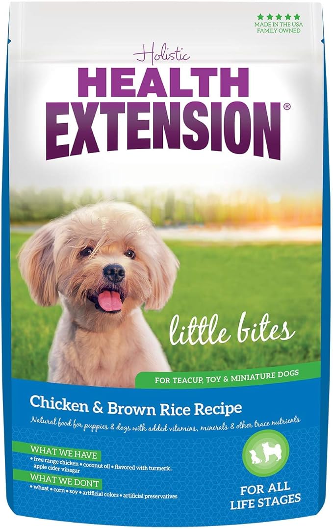 Health Extension Little Bites Dry Dog Food for Small Breeds, Chicken & Brown Rice Recipe, with Probiotics & Superfoods for Digestion & Coat Health, 30 lb Bag (Pack of 1)