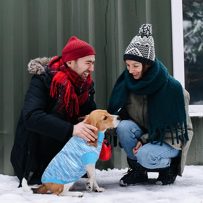 Pet Clothing,Turtleneck Dog Sweater,Sweaters for Dogs Boys and Girls,Pullover Dog Sweaters,Pet Knitted Clothes,Fit for Different Kinds Dogs,for Spring,Autumn and Winter(Blue XL)