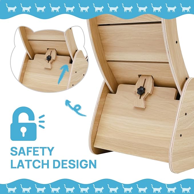 43 Inch Large Cat Exercise Wheel for Indoor Cats, Silent Treadmill, Non-Tip Design, Safe & Quiet Cat Running Wheel, Easy to Assemble, Supports Cats Up to 55 lbs (Natural Wood)