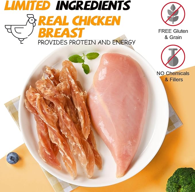 ASMPET Chicken Jerky Dog Treats Chews, Made with 100% Real Chicken Breast (10.6 oz)