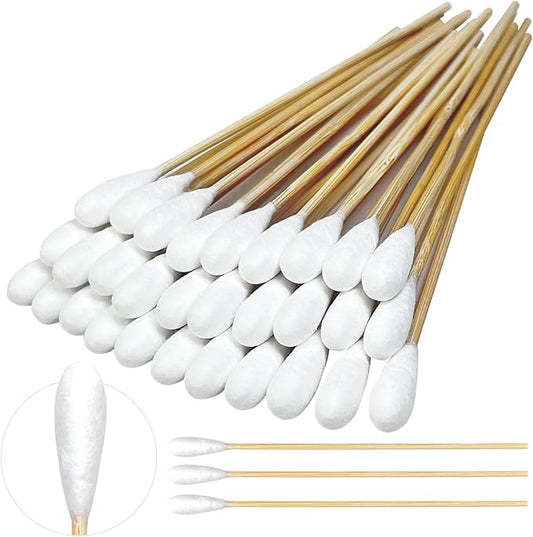 6 Inch Dog Ear Swabs – 100 Large Bamboo Cotton Swabs for Pet Owners, Groomers, and Veterinarians – Ideal for Ear Cleaning, Applying Medication, Craft Projects, and General Cleaning – Home, Vet Clinic