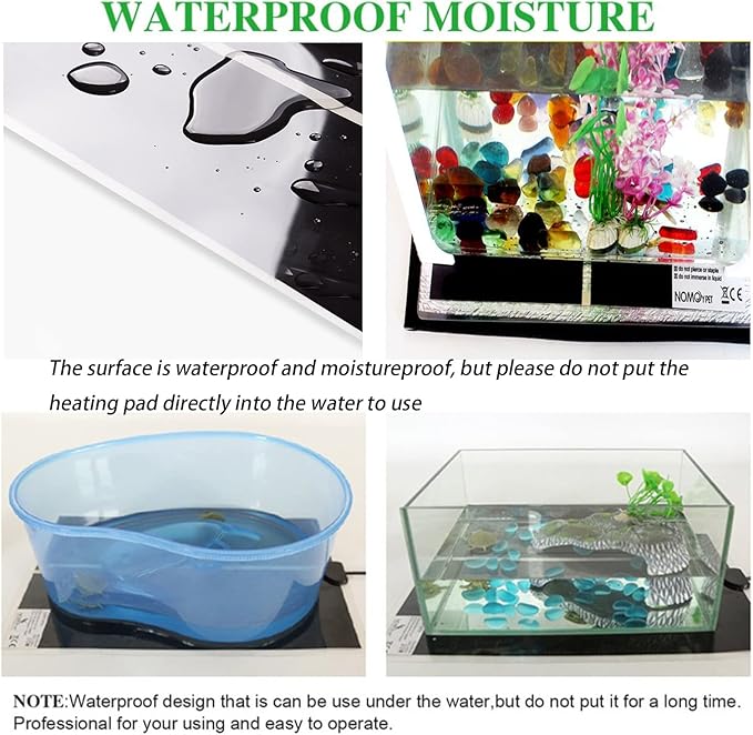 2 Pack 20W Reptile Heating Pad Tank Warmer with Temperature Control, Power Adjustment Under Terrarium Heater Heat Mat for Reptiles Turtle, Tortoise, Snakes, Lizard