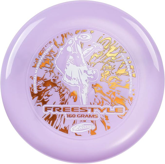 Wham-O Frisbee Freestyle Flying Disc 160g, 10.5 Inch Durable and Flexible Sport Disc for Outdoor Beach Backyard Family Fun