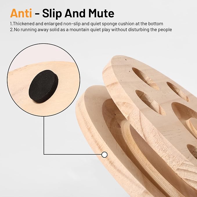 Sisal Cat Scratcher for Indoor Cat Kitten Mushroom Cat Scratching Post with Hanging Ball,Solid Wooden 2 Level Track,Interactive Toy