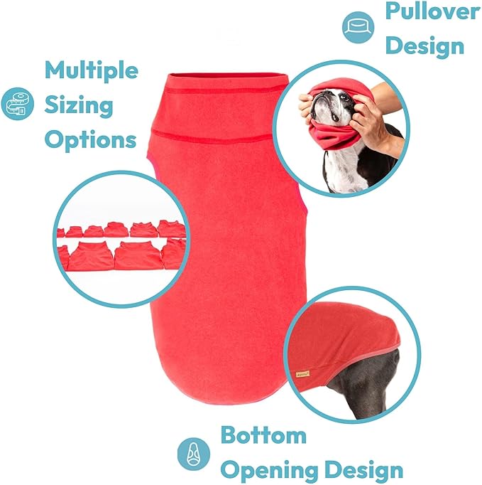 Gooby Microfiber Stretch Fleece Vest Dog Sweater - Blue, 2X-Large - Warm Pullover Microfiber Fleece Dog Jacket for Small to Large Dogs