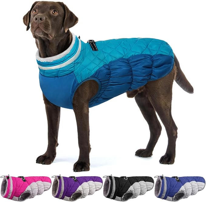 Dog Jackets for Large Dogs, Large Dog Winter Coat, Pet Cold Weather Coats, XXXL Pet Jacket with D-Ring, Waterproof Coat with Back Zipper,Snowsuit Labrador German Shepherd Doberman,XXXL