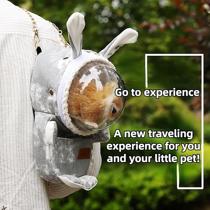 Sugar Glider Travel Pouch Gerbil Hedgehog Portable Travel Carrier Outdoor Hangbag Grey Squirrel Rat Carrier for Small Animal (Grey,Blue,Large)