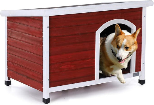 Petsfit 40.8 X 26 X 27.6 Inches Wooden Dog Houses, Dog House Outdoor