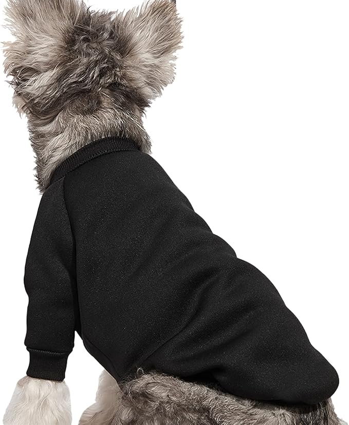 Puppy Sweater for Small Dogs Clothes Warm Winter Cat Clothe Pet Sweatshirt Knitwear Doggie Kitten Clothing, Black, Small