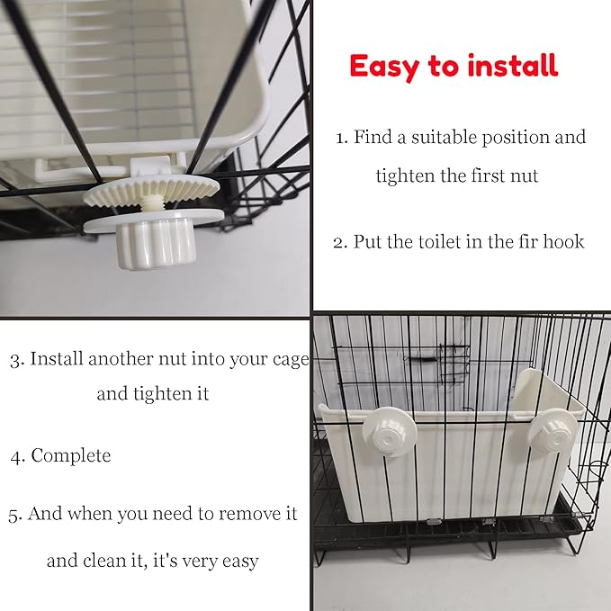 Tfwadmx Rabbit Litter Box Toilet Bunny Corner Litter Pan Pet Toilet Potty Trainer with Scoop Rabbit Chew Toys for Guinea Pigs Galesaur Chinchilla Ferret Small Animal (White)