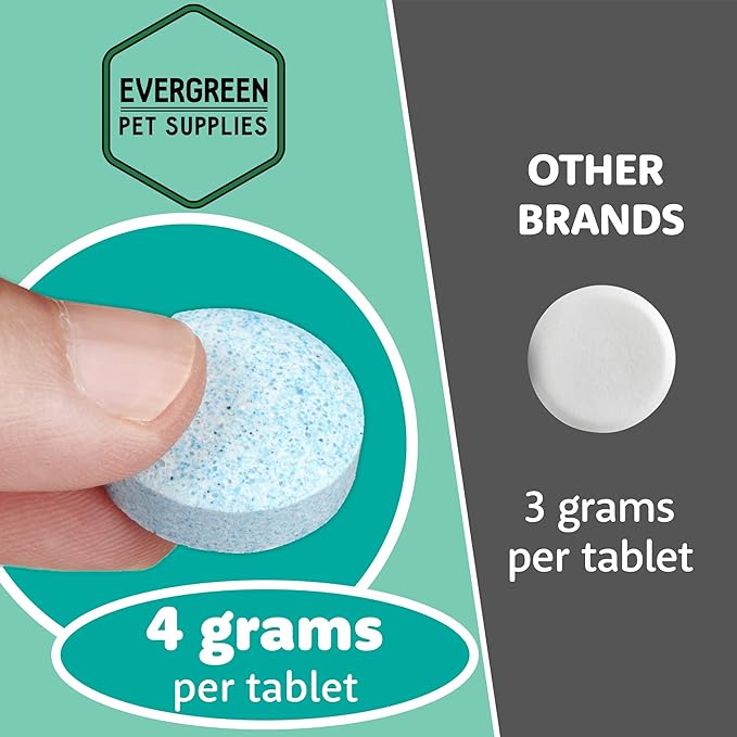 Evergreen Pet Supplies Dog Paw Soak Tablets - 100 Count, 4g Tea Tree Oil Fizz - Deep Clean & Soothe Itchy Paws - Dog Bath Tablets