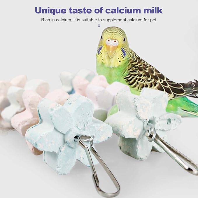 3Packs Parrot Chewing Toy Beak Trimmer Calcium Stone with BellParrot for Cockatiel Conure African Grey Amazon Parrots Parakeet Cockatiel Bird (Style-2)
