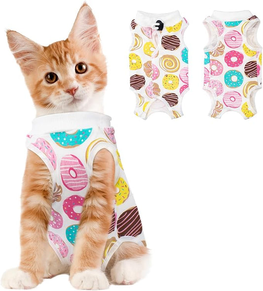 Cat Recovery Suit Female, Breathable Cat Onesie After Surgery Female for Abdominal Wounds or Skin Diseases, Surgery Recovery Suit Kitten Onesie After Spay Wear Anti Licking
