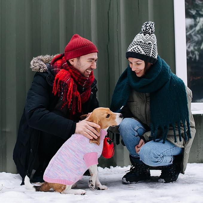 Pet Clothing,Turtleneck Dog Sweater,Sweaters for Dogs Boys and Girls,Pullover Dog Sweaters,Pet Knitted Clothes,Fit for Different Kinds Dogs,for Spring,Autumn and Winter(Pink XL)