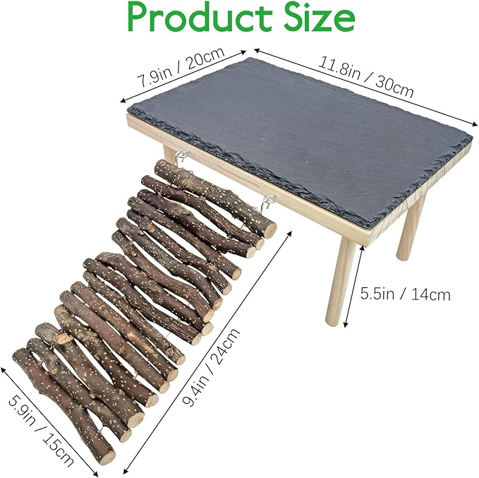 BNOSDM Basking Rock Platform with Climbing Ramp Reptiles Hideout Bearded Dragon Hide Cave Reptile Tank Accessories Suit for Tortoise, Lizard, Toad, Gecko (Large)