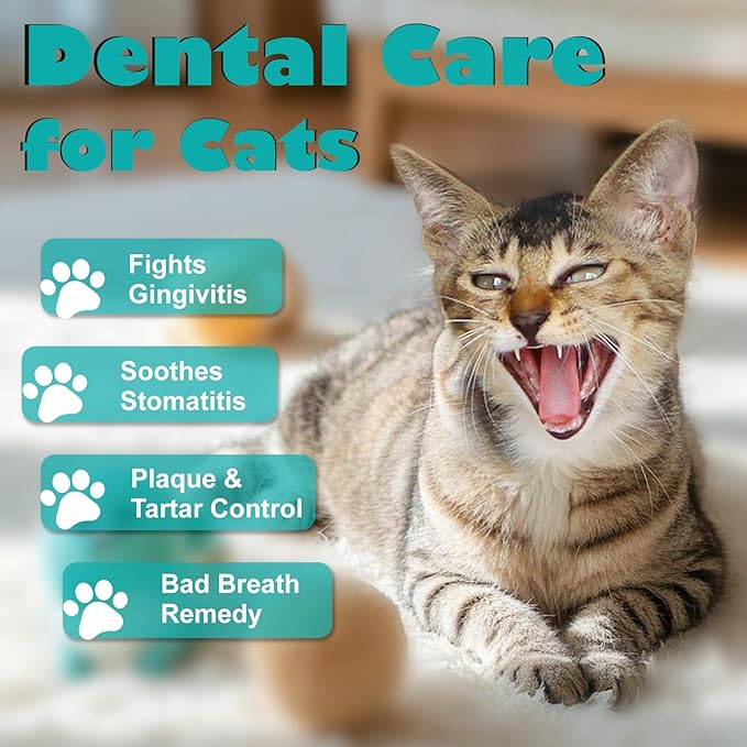 Cat Gingivitis Treatment, Gingivitis Treatment for Cats, Reduce Bad Breath, Tartar, Gum Inflammation, Redness & Pain, Cat Oral Health for Teeth, Gums & Mouth – 400 Tiny Tablets