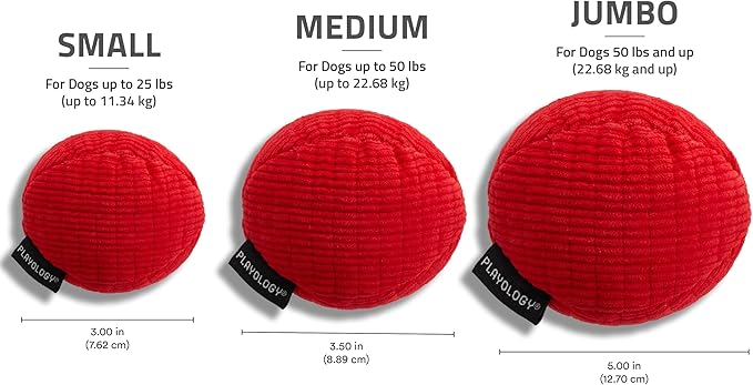 Playology Dog Toys | Squeaky Plush Toy Ball for Dogs | Jumbo Beef Scented Toy - Easy to Clean and Made from Non Toxic Materials